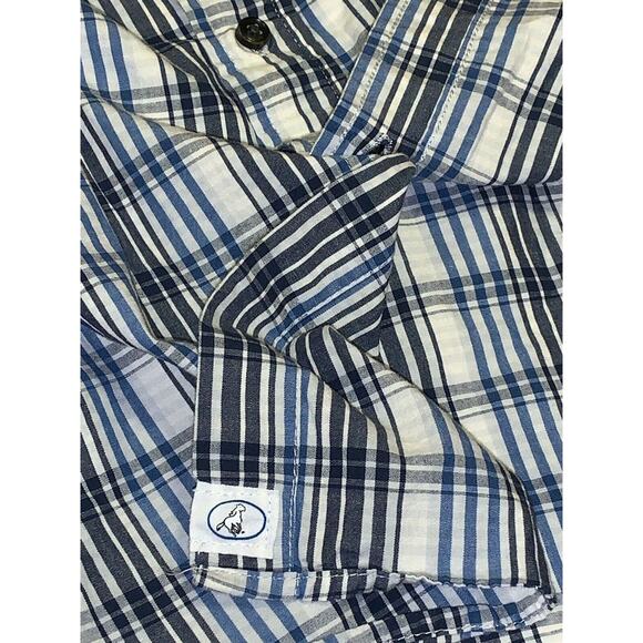 Wrangler Jeans Co Mens 2XL Shirt Blue Black White Plaid Button L S Soft Cotton - Picture 10 of 11